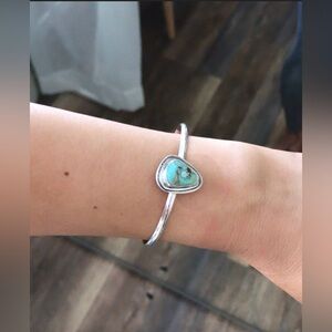 Turquoise cuff bracelet sterling silver! one size fits most.